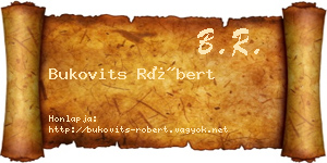 Bukovits Róbert névjegykártya